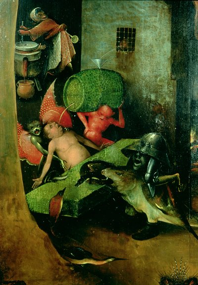 Das Jüngste Gericht (Altarbild): Detail des Fasses von Hieronymus Bosch